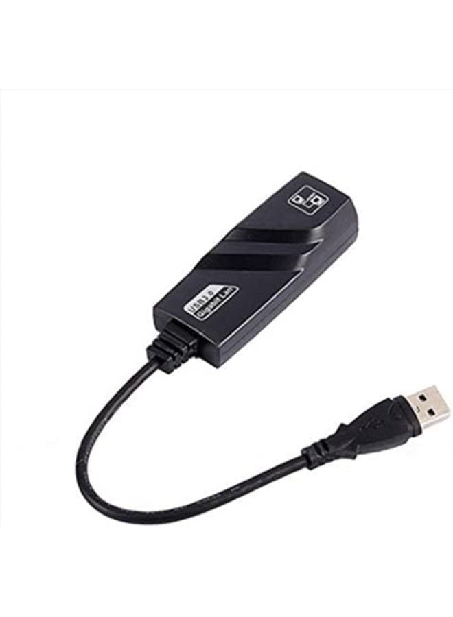 محول ايثرنت يو اس بي 3.0 إلى 10/100/1000 محول شبكة RJ45 للشبكة المحلية السلكية لأجهزة نينتندو سويتش، وWii، وWii U، وماك بوك، وكروم بوك، وويندوز 10، 8.1، وماك او اس، وسيرفس برو أسود - Image 1